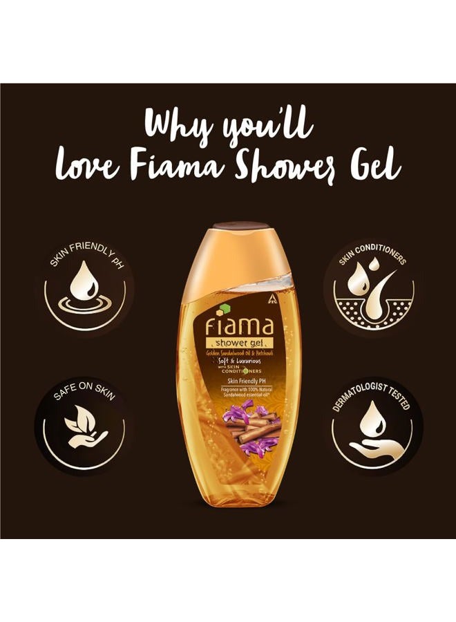 Fiama Body Wash Shower Gel Golden Sandalwood Oil and Patchouli, 250ml, Body Wash for Women & Men with Skin Conditioners for Soft and Luxurious Skin, Suitable for All Skin Types - Image 3
