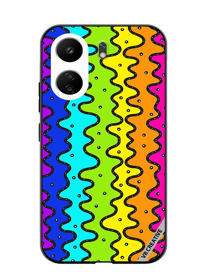 VR CREATIVE Protective Case Cover For Xiaomi Redmi 13C Color Strip Design Multicolour - Image 1