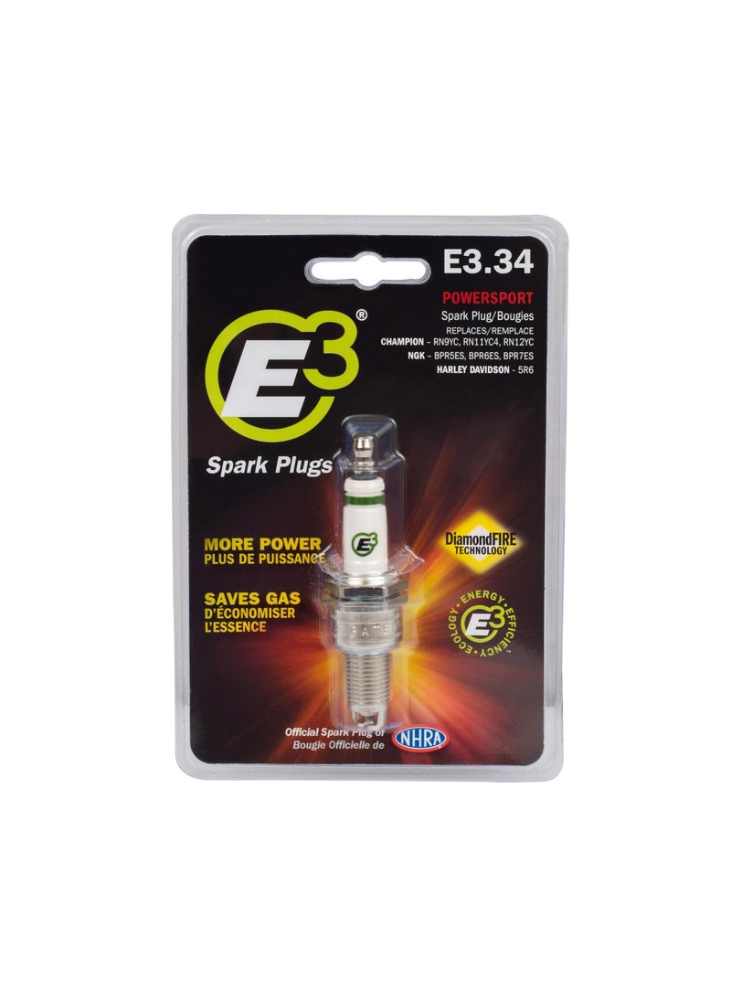 E3 E3 Spark Plugs E3.34 Powersports Spark Plug, Pack of 1  - Image 3