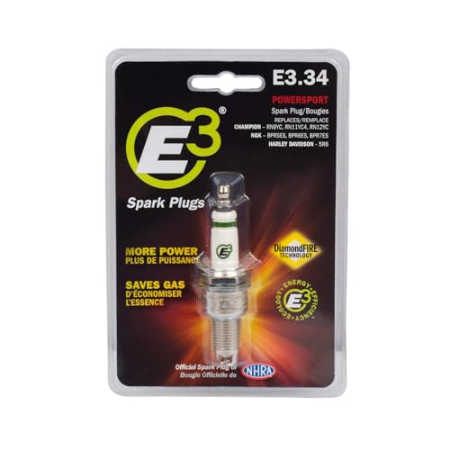 E3 Spark Plugs E3.34 Powersports Spark Plug for Motorcycles, ATVs, Snowmobiles, and More, Patented DiamondFIRE Technology, Pack of 1 - Image 3