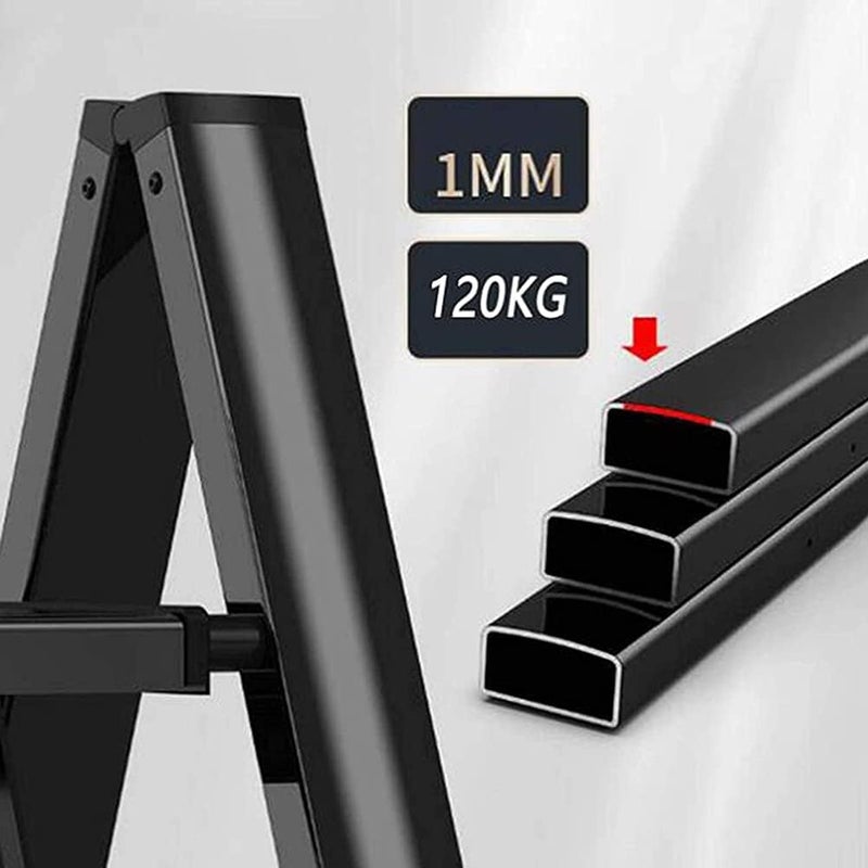 3 Step Folding Step Ladder – Aluminum Portable Stool – Wide Anti-Slip Steps, Lightweight Frame, Space-Saving Storage, Ideal for Kitchen, Bedroom, Living Room Use - Image 1