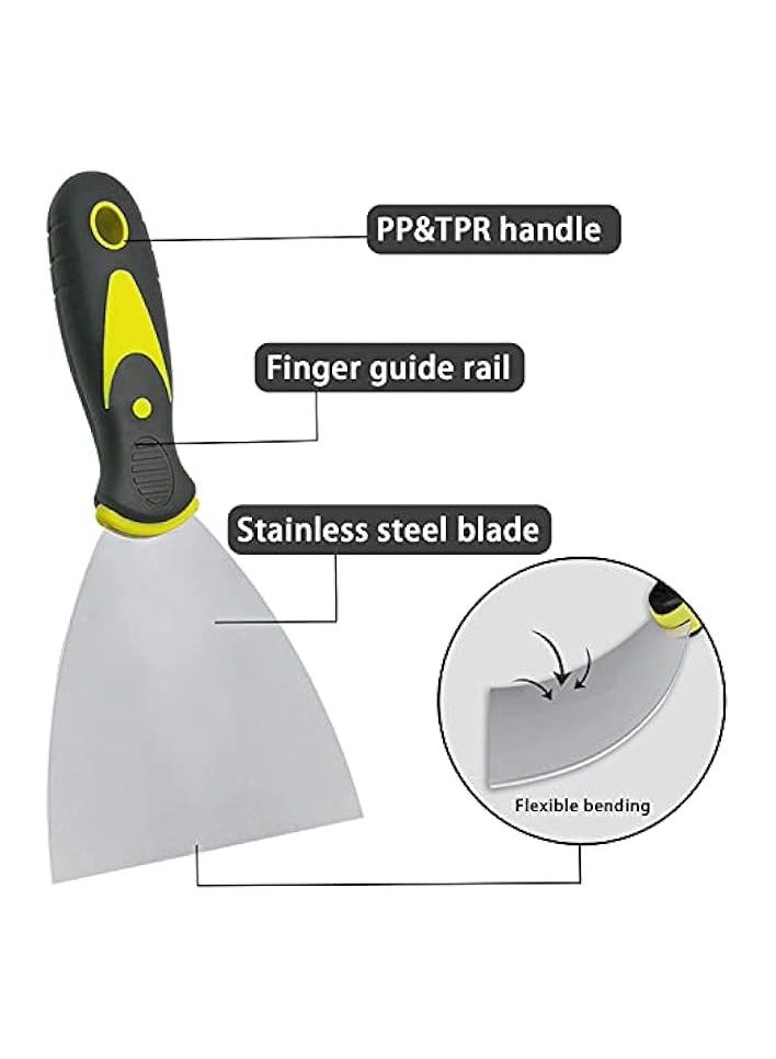 PROMASS Pack of 4 Putty Knife Set, 2,3,4,5 inch Wide Spackle Putty Knives Metal Scrapers Putty Scrapers for Drywall, Putty, Decals, Wallpaper, Baking, Patching and Painting  - Image 2