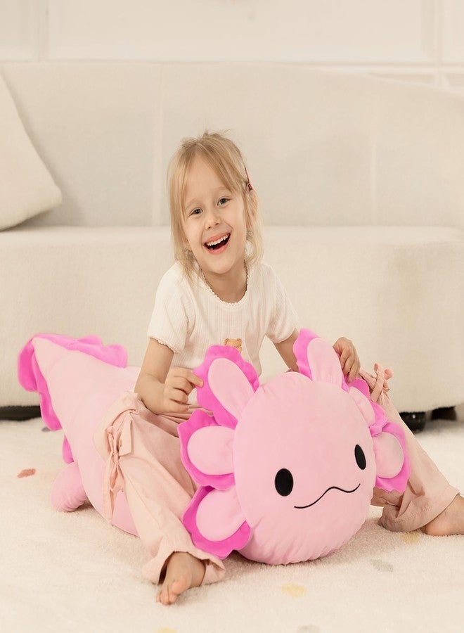 BENINY Large Axolotl Plush Toy, 39" Giant Hot Pink Axolotl Stuffed Animal Plush, Big Huggable Toys Gift for Girls Kids, Long Squishy Pillow for Holiday Birthday Christmas - Image 4