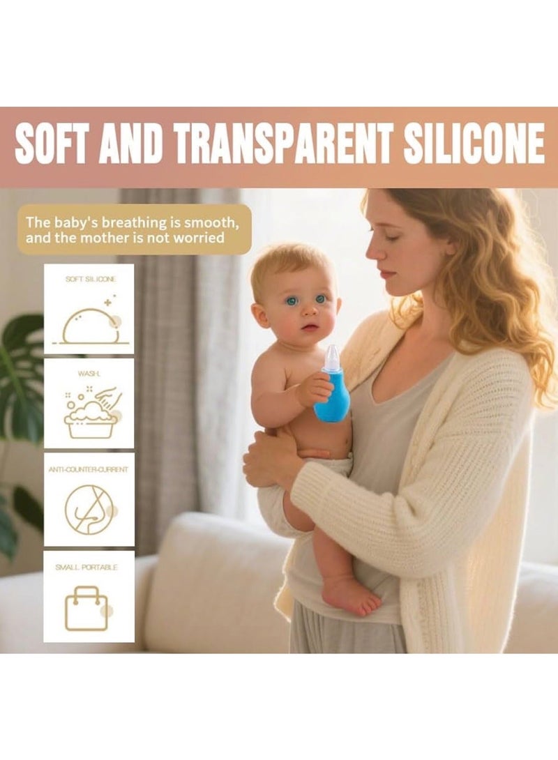 CleanWave - The Pure Effect Gentle Blue Baby Nasal Aspirator – Safe & Soft Nose Cleaner for Infants & Toddlers | Easy Manual Squeezer for Stuffy Noses - Image 4