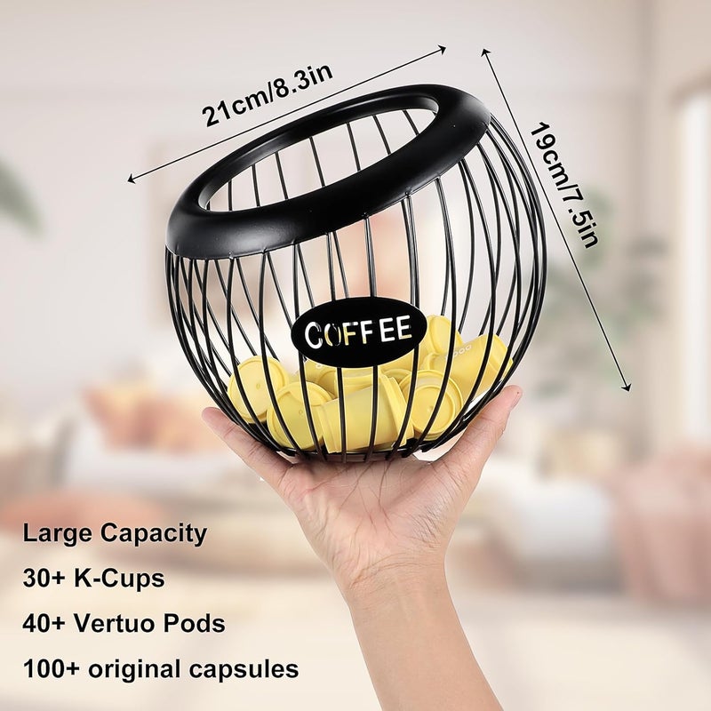Lemecima Coffee Pod Holder,K Cup Holders for Counter,Large Capacity K-cup Organizer, Coffee Station Organizer,Metal Coffee Pods Storage - Image 2