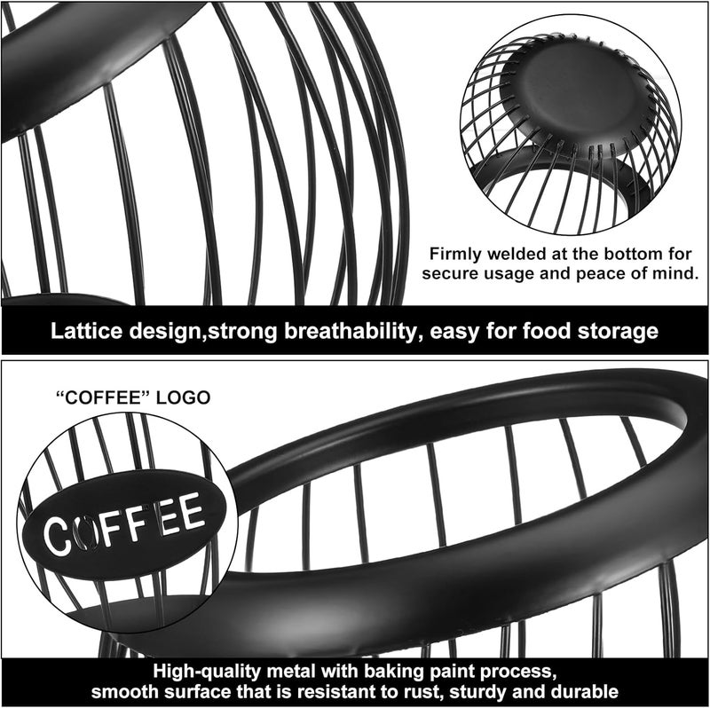 Lemecima Coffee Pod Holder,K Cup Holders for Counter,Large Capacity K-cup Organizer, Coffee Station Organizer,Metal Coffee Pods Storage - Image 3