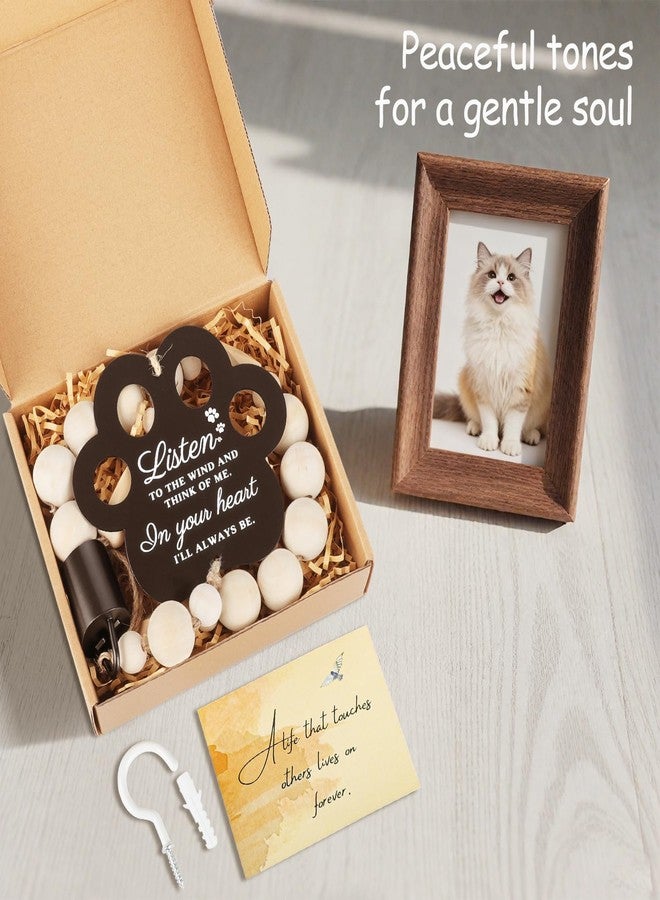 Mooncraftlogy Pet Memorial Gifts for Loss of Dog, in Loving Memory Wooden Wind Chimes with Paw Print, A Sympathy & Remembrance Gift for Cat Bereavement, Outdoor Garden Condolence Keepsake - Image 4