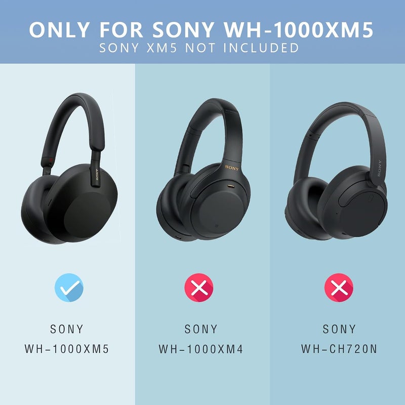 Silicone Case for Sony WH-1000XM5, Sony xm5 Wireless Headphones Protective case Cover (Midnight Blue) - Image 2