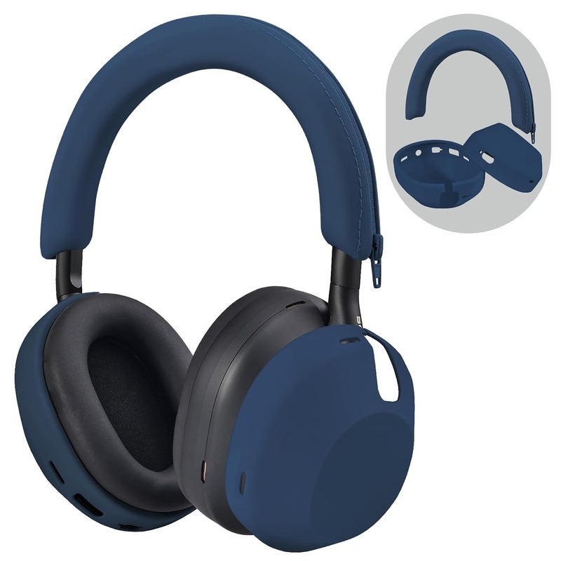 Silicone Case for Sony WH-1000XM5, Sony xm5 Wireless Headphones Protective case Cover (Midnight Blue) - Image 1