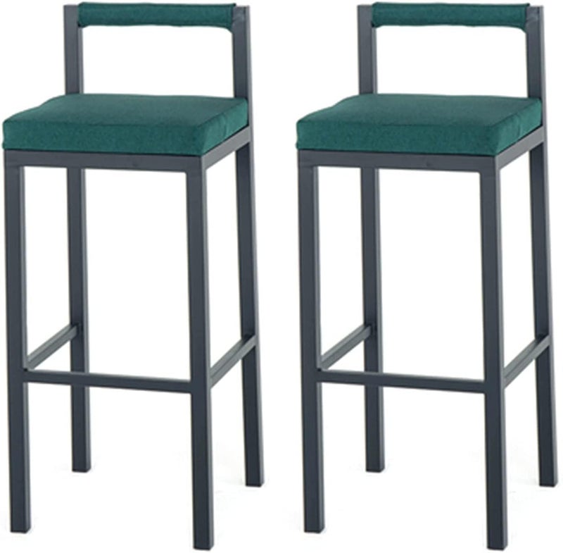 INDIDECOR INDIDECOR 94804 High Chair 2Pack Kitchen Bar Front Desk Tables Chairs Lounge Waist Stool Bar Cafe Restaurant Japanese Wrought Iron Chair Green  - Image 1