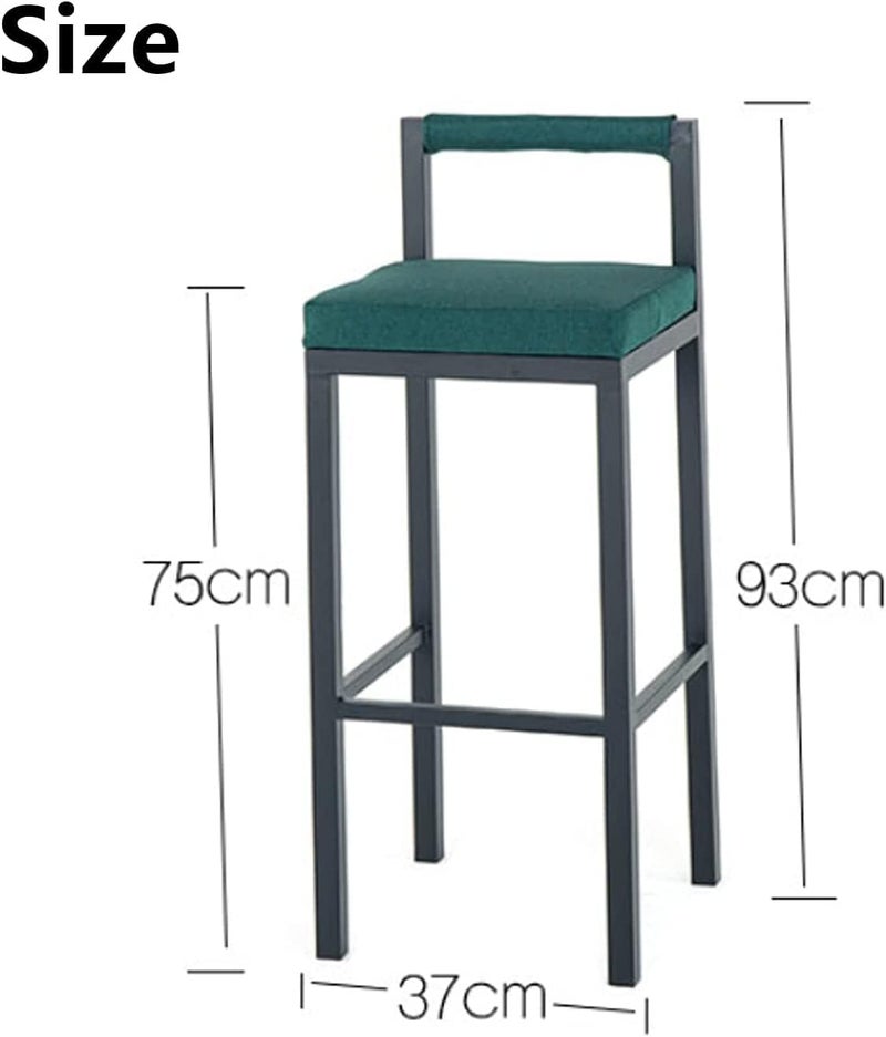 INDIDECOR INDIDECOR 94804 High Chair 2Pack Kitchen Bar Front Desk Tables Chairs Lounge Waist Stool Bar Cafe Restaurant Japanese Wrought Iron Chair Green  - Image 3