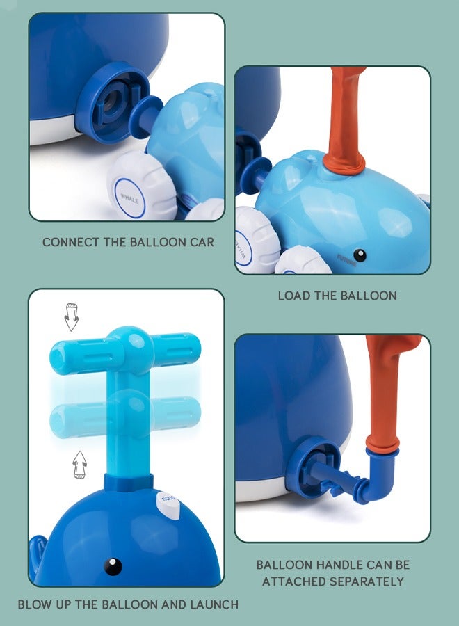 GROIC Dolphin Balloon Launcher & Powered Car Toy Set Aerodynamic Cars Racers Party Supplies Preschool Educational Science Stem Toys with Manual Balloon Pump for Kids - Image 5