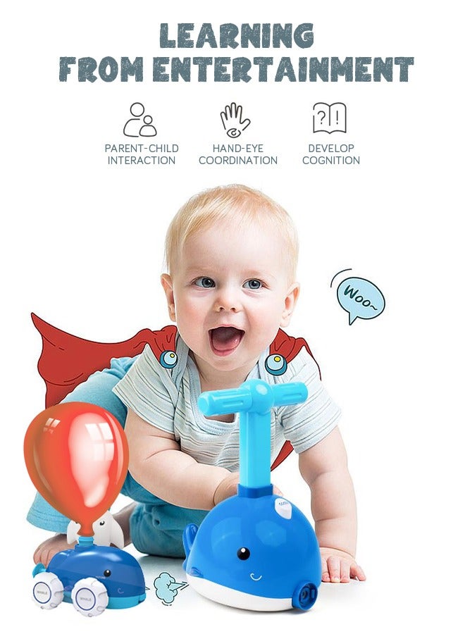 GROIC Dolphin Balloon Launcher & Powered Car Toy Set Aerodynamic Cars Racers Party Supplies Preschool Educational Science Stem Toys with Manual Balloon Pump for Kids - Image 2