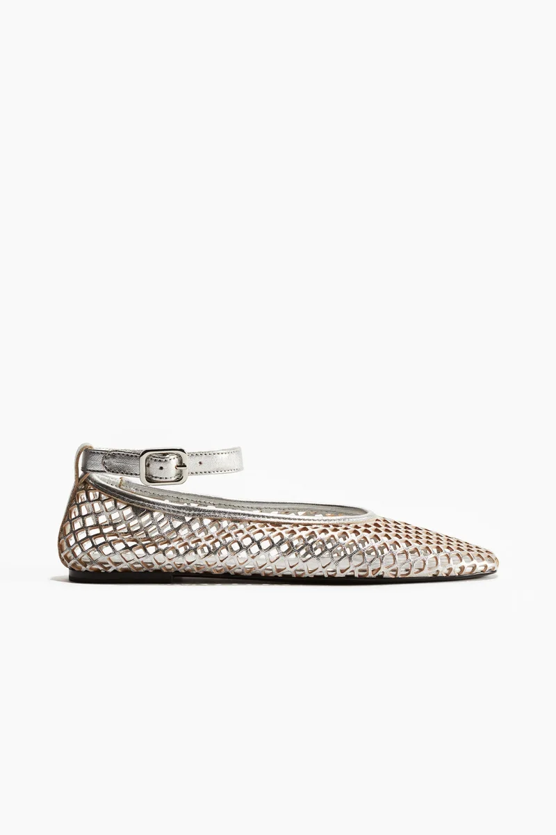 H&M Perforated leather ballet pumps