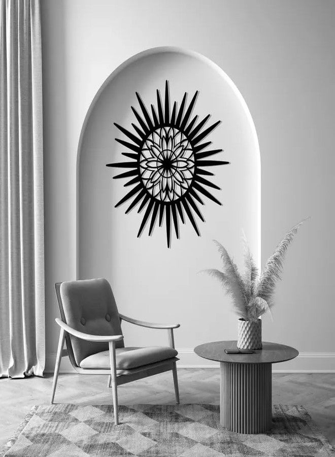 BLIND SHOP Sunburst Metal Wall Art, Minimalist Mandala Sun Metal Wall Sculpture, Modern Geometric Sun Metal Decor, New Home Gift - Image 3