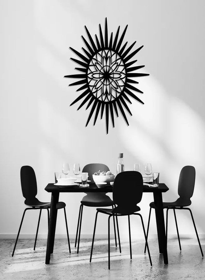 BLIND SHOP Sunburst Metal Wall Art, Minimalist Mandala Sun Metal Wall Sculpture, Modern Geometric Sun Metal Decor, New Home Gift - Image 2