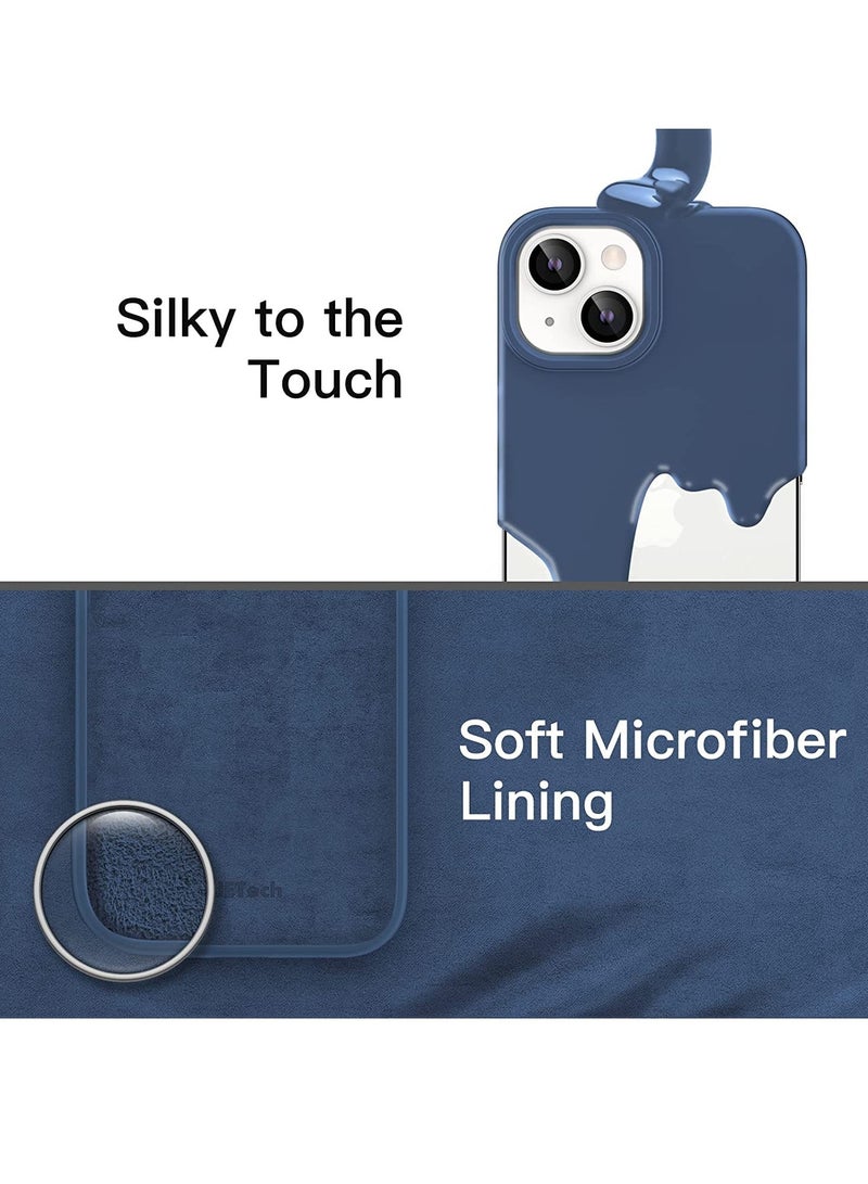 ELTRAZONE Silicone Case for iPhone 14 6.1-Inch, Silky-Soft Touch Full-Body Protective Phone Case, Shockproof Cover with Microfiber Lining (Cobalt Blue) - Image 4
