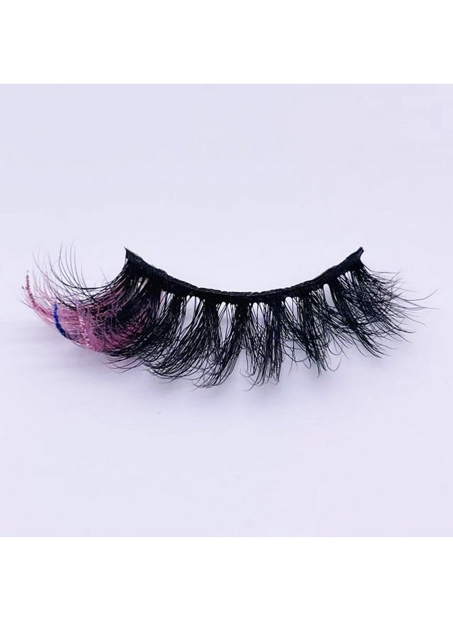 Miss Kiss 1 Pair Lashes With Pink Color Pink Glitter Manga Sparkly Highlight Lash Fairy Soft False Eyelash Fluffy Faux Mink Eyelashes 18 Mm Cosplay Party Tiktok Live  - Image 3
