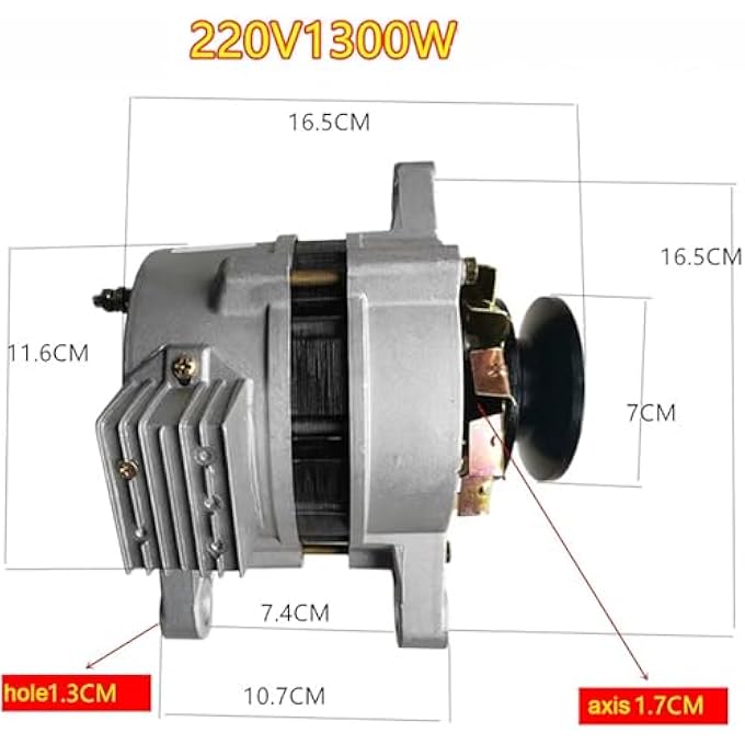 OLONETO 1300W Permanent Magnet Brushless Generator, DC 220V, Pure Copper Coil, Aluminum Alloy Housing, Stable Voltage Power Supply For Household Lighting - Image 5