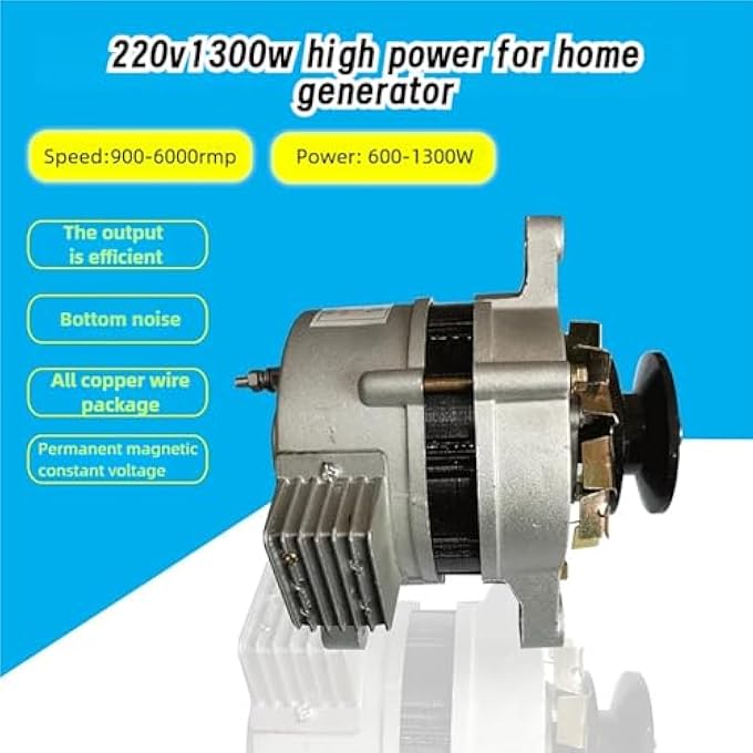 OLONETO 1300W Permanent Magnet Brushless Generator, DC 220V, Pure Copper Coil, Aluminum Alloy Housing, Stable Voltage Power Supply For Household Lighting - Image 2