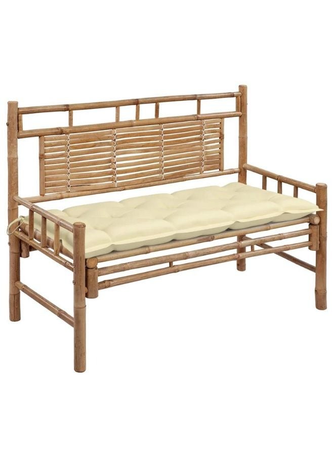 vidaxl vidaXL Garden Bench with Cushion 120 cm Bamboo  - Image 1