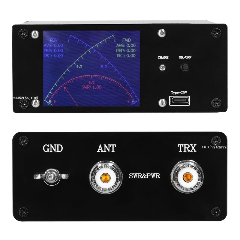 0.4MHz-60MHz 0.1mW-1KW Standing Wavemeter 2.4inch TFT Touching Display SWR PWR Short Waves Meters Power Watt Meter - Image 4