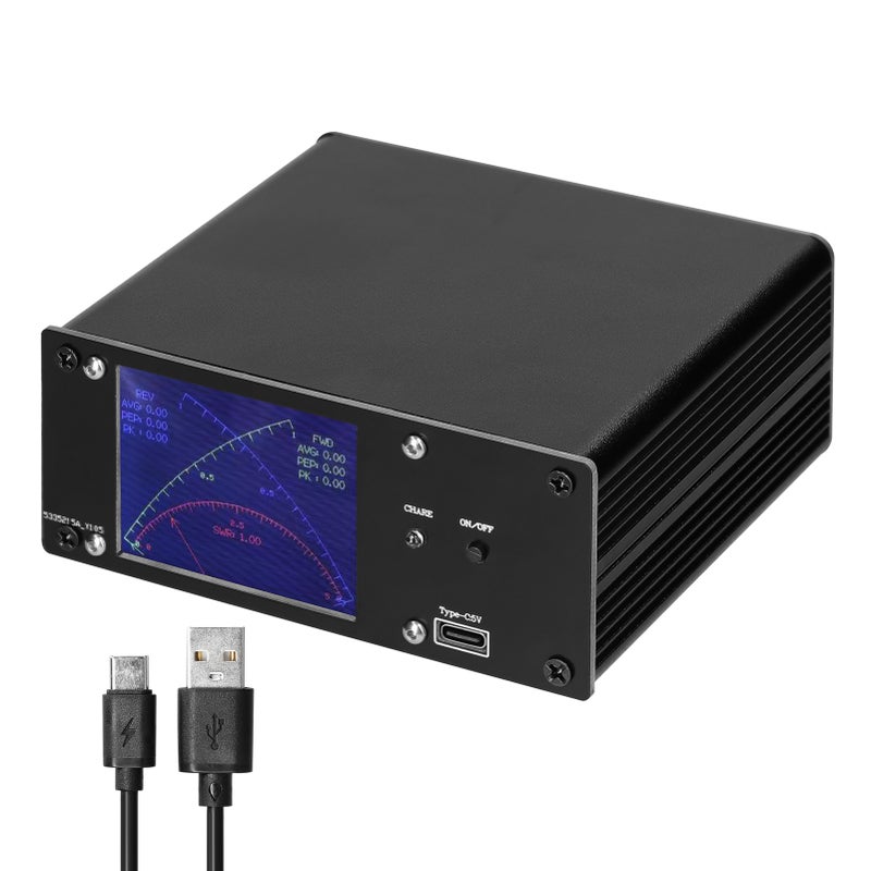 0.4MHz-60MHz 0.1mW-1KW Standing Wavemeter 2.4inch TFT Touching Display SWR PWR Short Waves Meters Power Watt Meter - Image 1