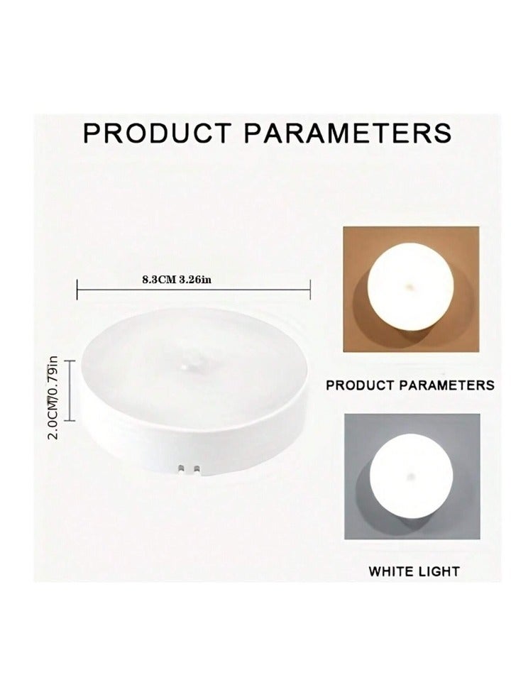 فيجن 4 مصباح ذكي بأشعة ليد  ليليّة بمستشعر الحركة وتحكّم ضوء الاستشعار PIR بإمكانية شحن USB وإضاءة تلقائية للممرات والأسرّة وخزانات الملابس والمطابخ والخزائن المنزلية ضوء ابيض قطر 8.3 سم - Image 4