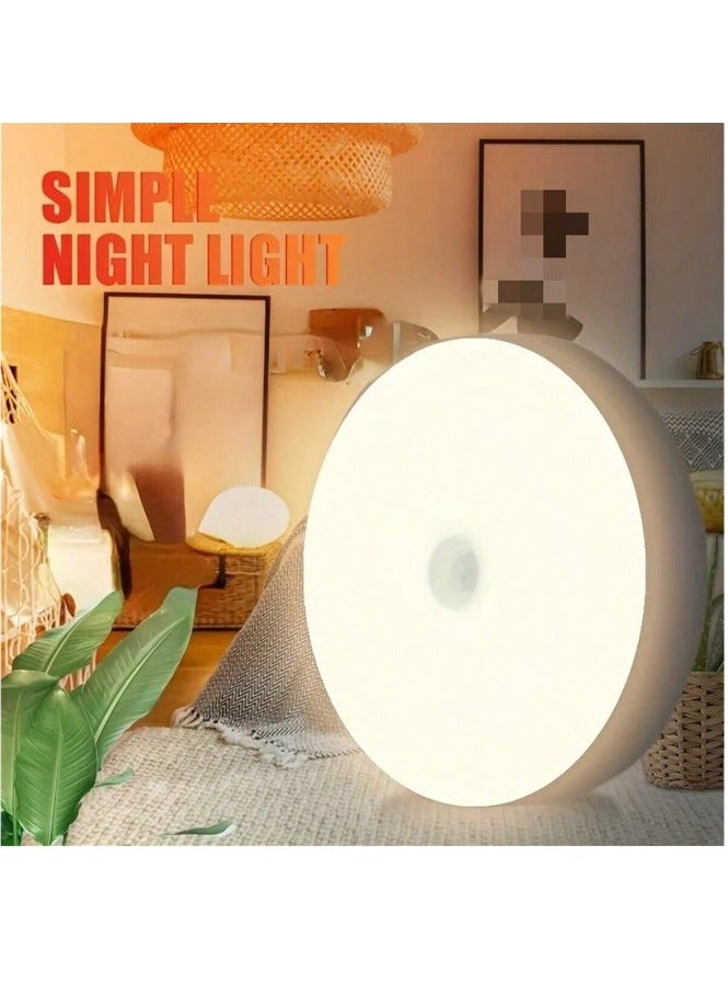 فيجن 4 مصباح ذكي بأشعة ليد  ليليّة بمستشعر الحركة وتحكّم ضوء الاستشعار PIR بإمكانية شحن USB وإضاءة تلقائية للممرات والأسرّة وخزانات الملابس والمطابخ والخزائن المنزلية ضوء ابيض قطر 8.3 سم - Image 1