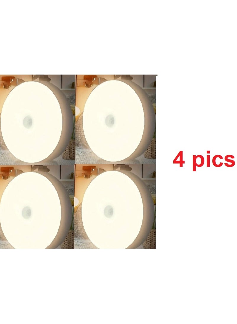 فيجن 4 مصباح ذكي بأشعة ليد  ليليّة بمستشعر الحركة وتحكّم ضوء الاستشعار PIR بإمكانية شحن USB وإضاءة تلقائية للممرات والأسرّة وخزانات الملابس والمطابخ والخزائن المنزلية ضوء ابيض قطر 8.3 سم - Image 2