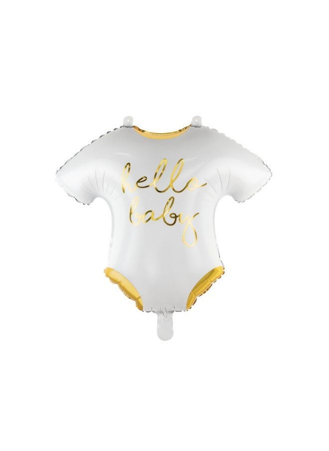 PartyDeco Foil balloon Baby romper - Hello Baby, 51x45cm, white - Image 1