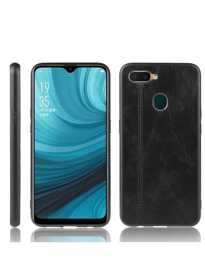 HuHa Case Cover For Oppo A12 Shockproof Sewing Cow Pattern Skin PC + PU + TPU Case Black 