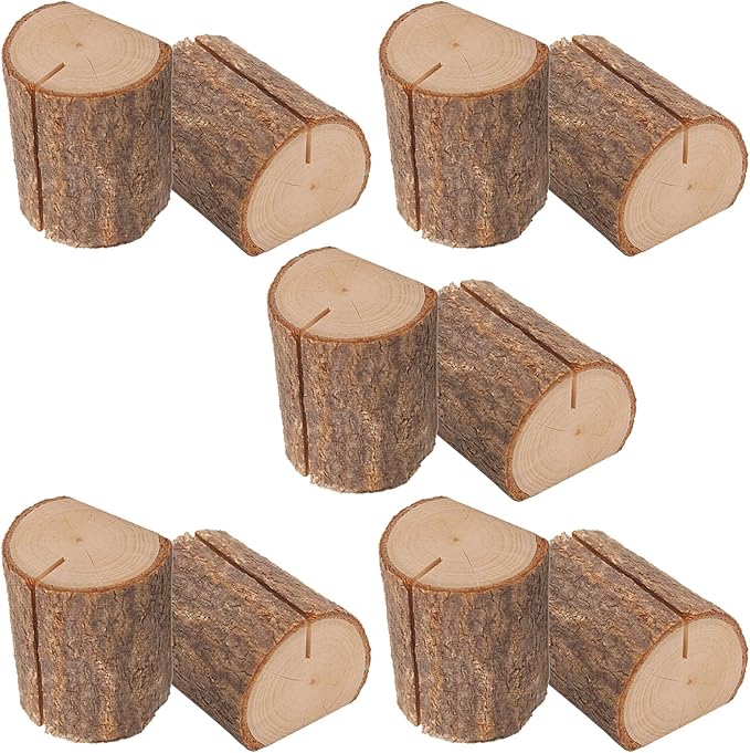 Large Horizontal Wood Table Number Holders Stands For Wedding Name Cards Memos Photos - Image 1
