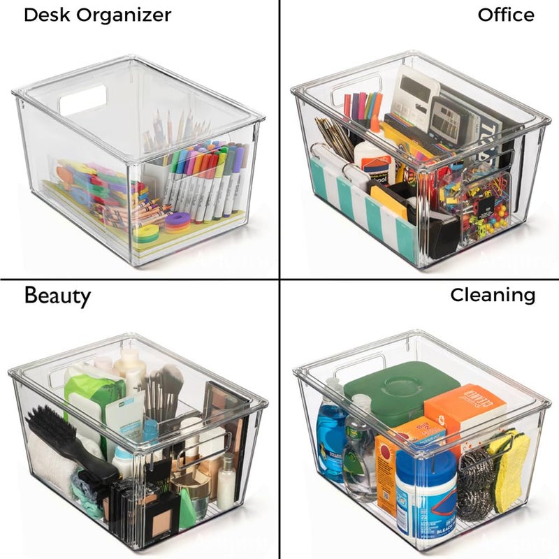 ClearSpace Plastic Storage Bins with Lids X-Large â€“ Perfect Kitchen Organization, Desk Organizer or Pantry Storage â€“ Desktop Organizer, Pantry Organization and Storage Bins, Cabinet Organizers - Image 5