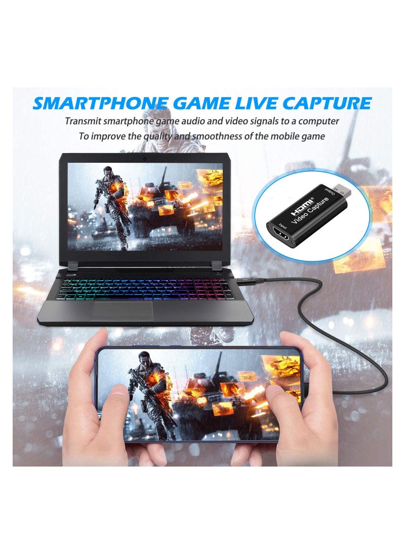 Generic - HDMI Video Capture Card HD 1080P Video Record via DSLR,Camcorder,Action Cam,Support Broadcast Live Streaming- ZEE0243F - Image 1