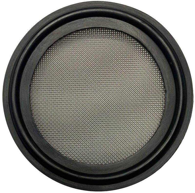 DR.COMPONENT 1.5" Sanitary Tri-Clamp Gaskets (Pack of 2), Bonded Type Screen (#50 Mesh/ 297 μm) Gaskets, Black EPDM - Image 1