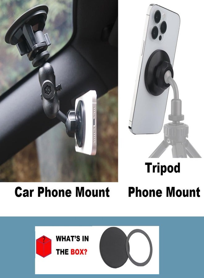 Rigdance Magnetic Phone Mount Base for MagSafe 17mm (0.67") Ball Socket, Phone Car Mount Accessory [Upgrated Stronger Magnets] - Image 4