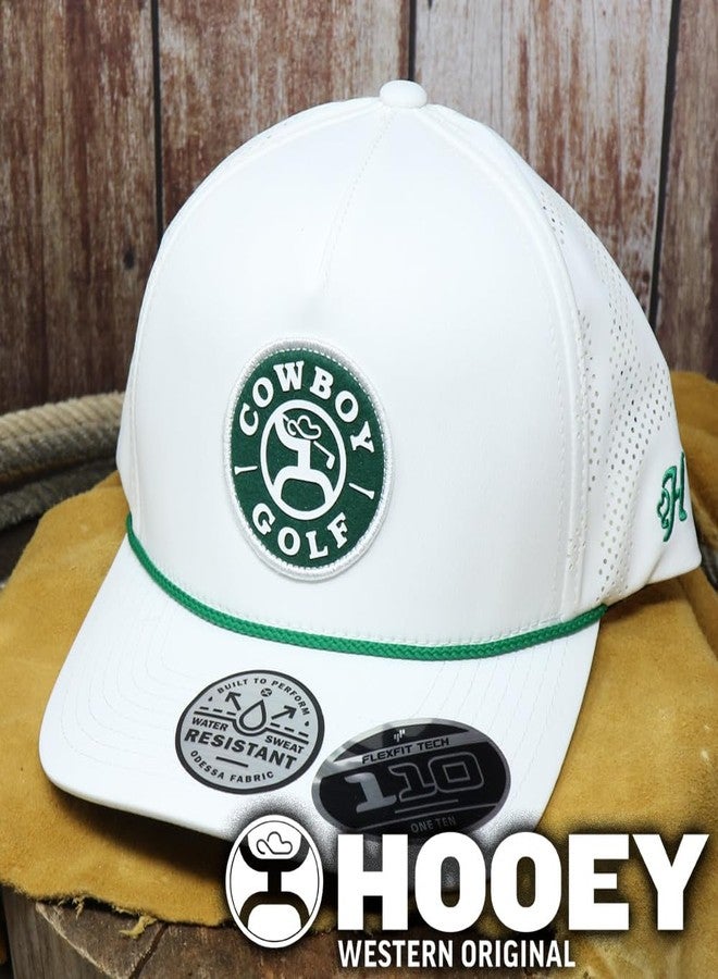 HOOEY Draw Cowboy Golf Patch Hat - Adjustable Snapback Cap with Patch - Premium Western Style Golf Hats for Men & Women (US, Alpha, One Size, White/Green) - Image 4