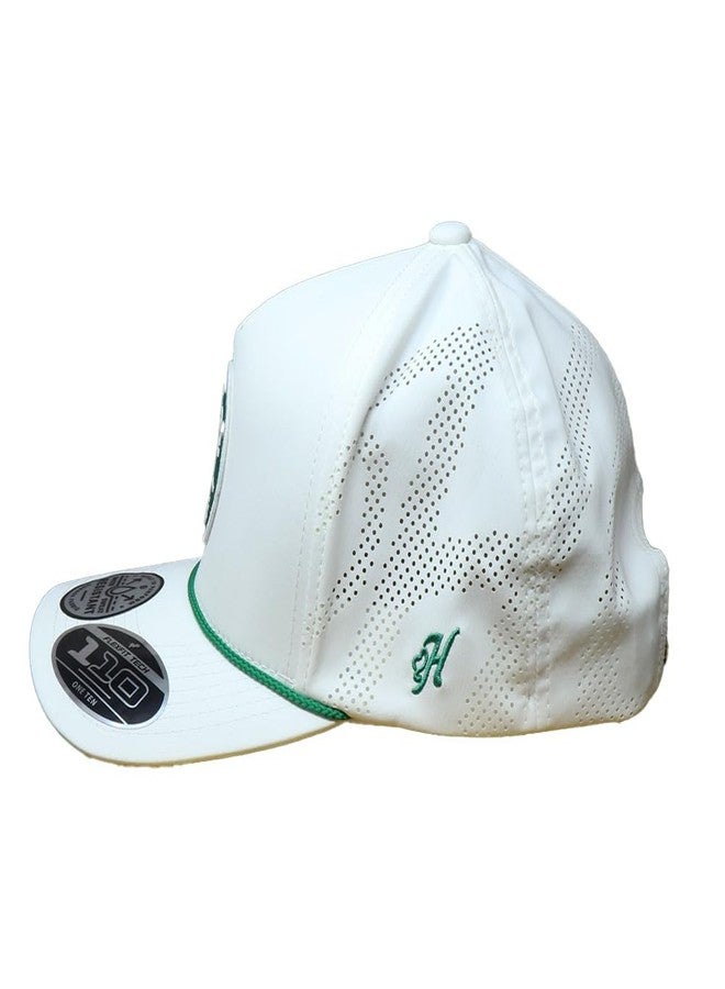 HOOEY Draw Cowboy Golf Patch Hat - Adjustable Snapback Cap with Patch - Premium Western Style Golf Hats for Men & Women (US, Alpha, One Size, White/Green) - Image 3