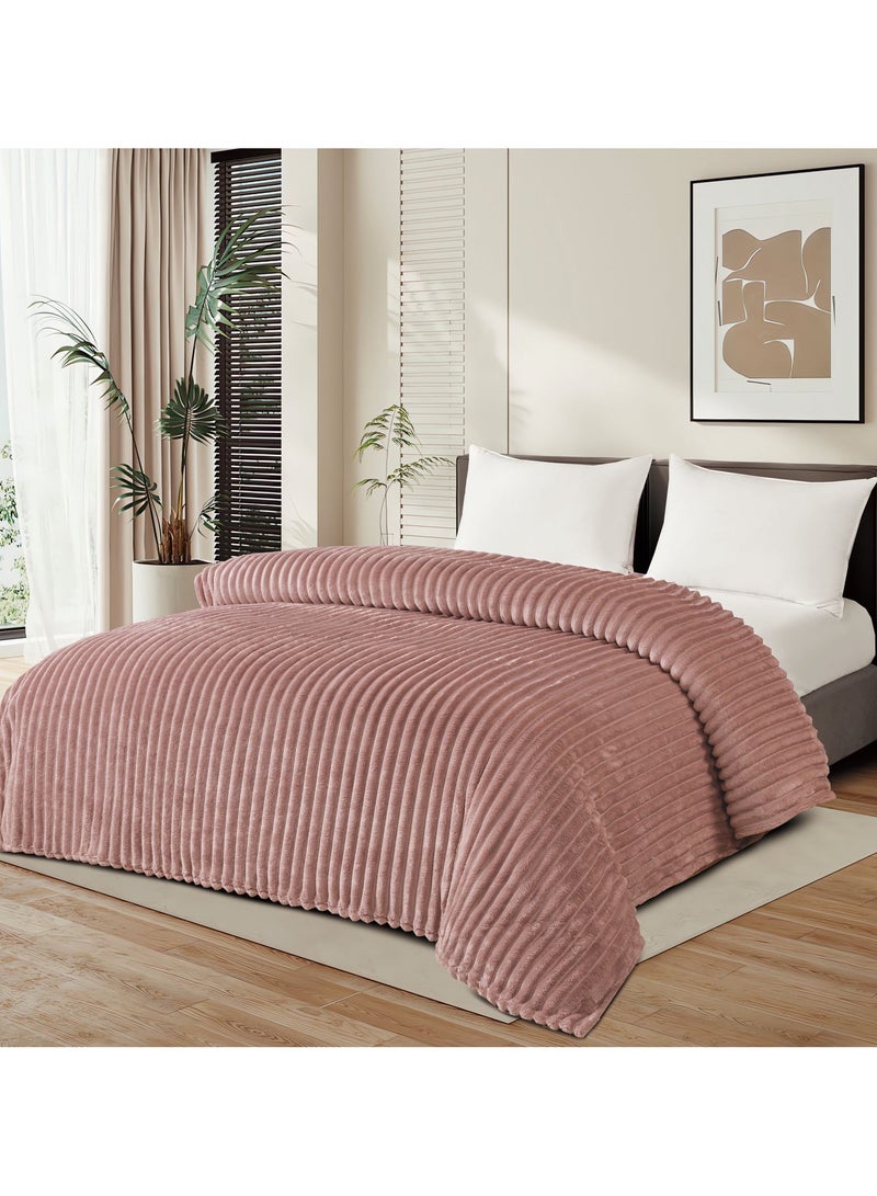 مينجلي بطانية سرير ناعمة الملمس محفر نفرين صيفي 1.5 كليو مقاس كينج 220x200 سم