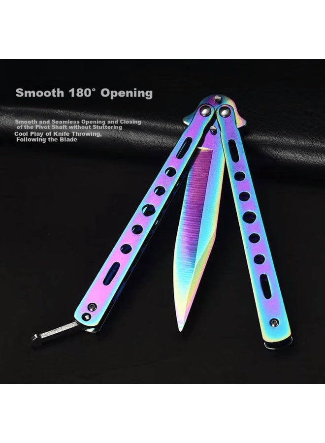 Gedun Butterfly Knife, Folding Knife, Csgo Unsharpened Self-defense Practice, Stainless Steel Acrobatic Training Knife, Swinging Curved Straight Knife - Image 1