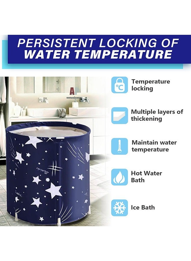 Portable Folding Bathtub,Thick Plastic Folding Bathtub for Adults Ideal Choice for Separate Home Bathroom Spa Bathtub Hot Water Bath Ice Bath - Image 3