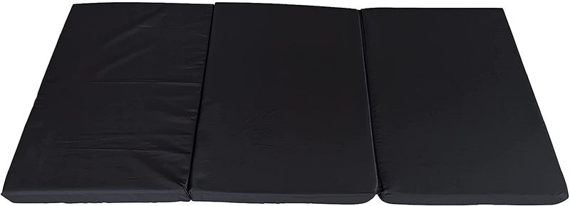 Deevine Craft 3 Fold Medium Hard EPE Foam 2 Inch Thickness Floor Light Weight Foldable Movable Mattress, Bed Mattress for Travel, Picnic, Yoga Mat Tri Fold Mattress 2 inch Thick Single Bed Black Cover - Image 2