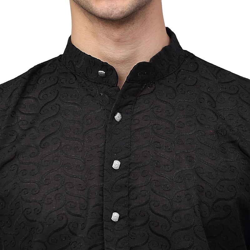 jompers قميص جومبرز للرجال من القطن الخالص مزين بتطريز مع ياقة ماندارين - Image 5