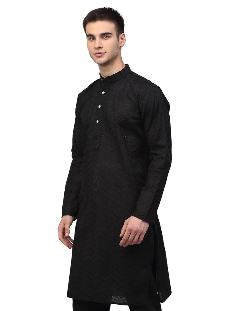 jompers قميص جومبرز للرجال من القطن الخالص مزين بتطريز مع ياقة ماندارين - Image 3