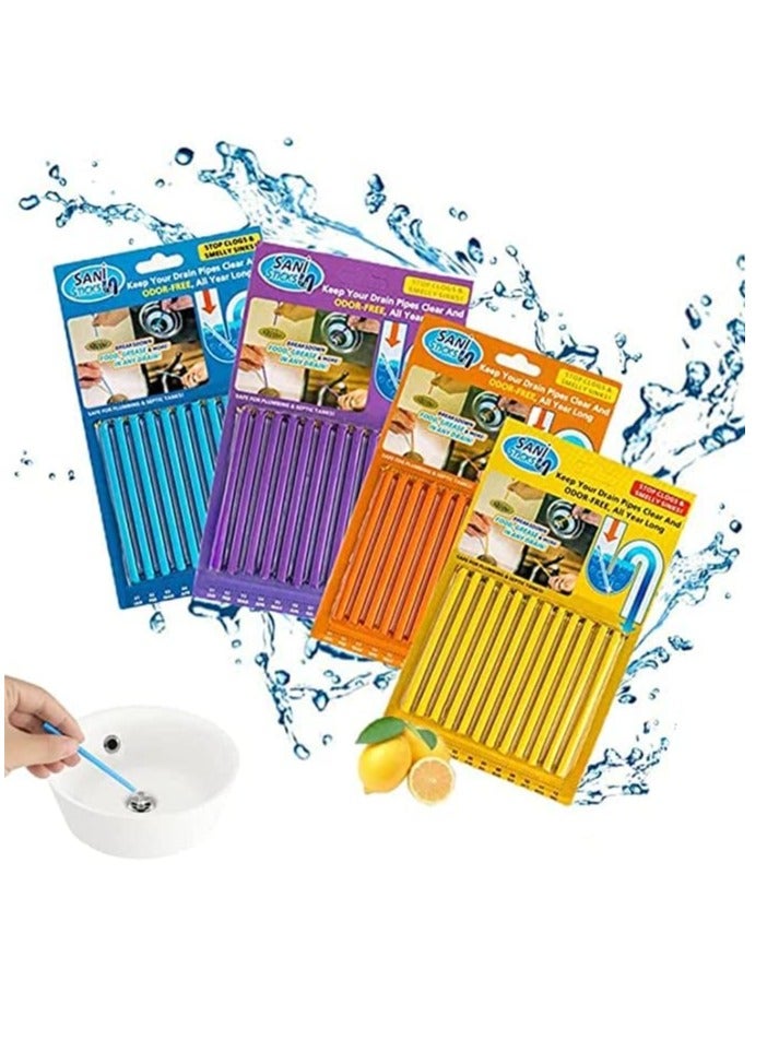 SYOSI Drain Cleaner Stick Drain Sticks Deodorizer Bathroom Sink Drain Cleaning Tool for Kitchen Shower Bathroom Toilet Sink Freshener to Keep Clear and Odor Free 48 Pieces  - Image 1