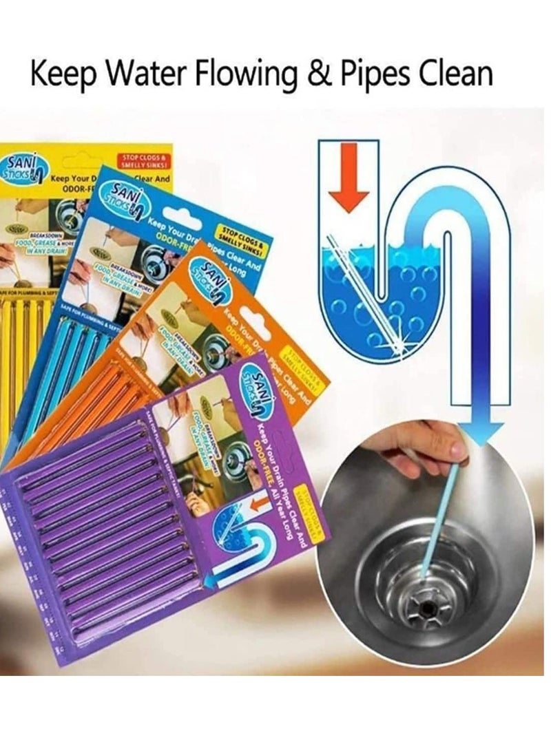 SYOSI Drain Cleaner Stick Drain Sticks Deodorizer Bathroom Sink Drain Cleaning Tool for Kitchen Shower Bathroom Toilet Sink Freshener to Keep Clear and Odor Free 48 Pieces  - Image 2