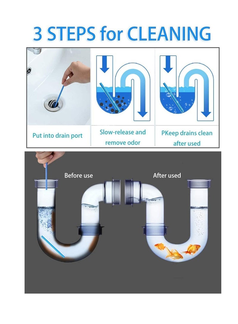 SYOSI Drain Cleaner Stick Drain Sticks Deodorizer Bathroom Sink Drain Cleaning Tool for Kitchen Shower Bathroom Toilet Sink Freshener to Keep Clear and Odor Free 48 Pieces  - Image 3