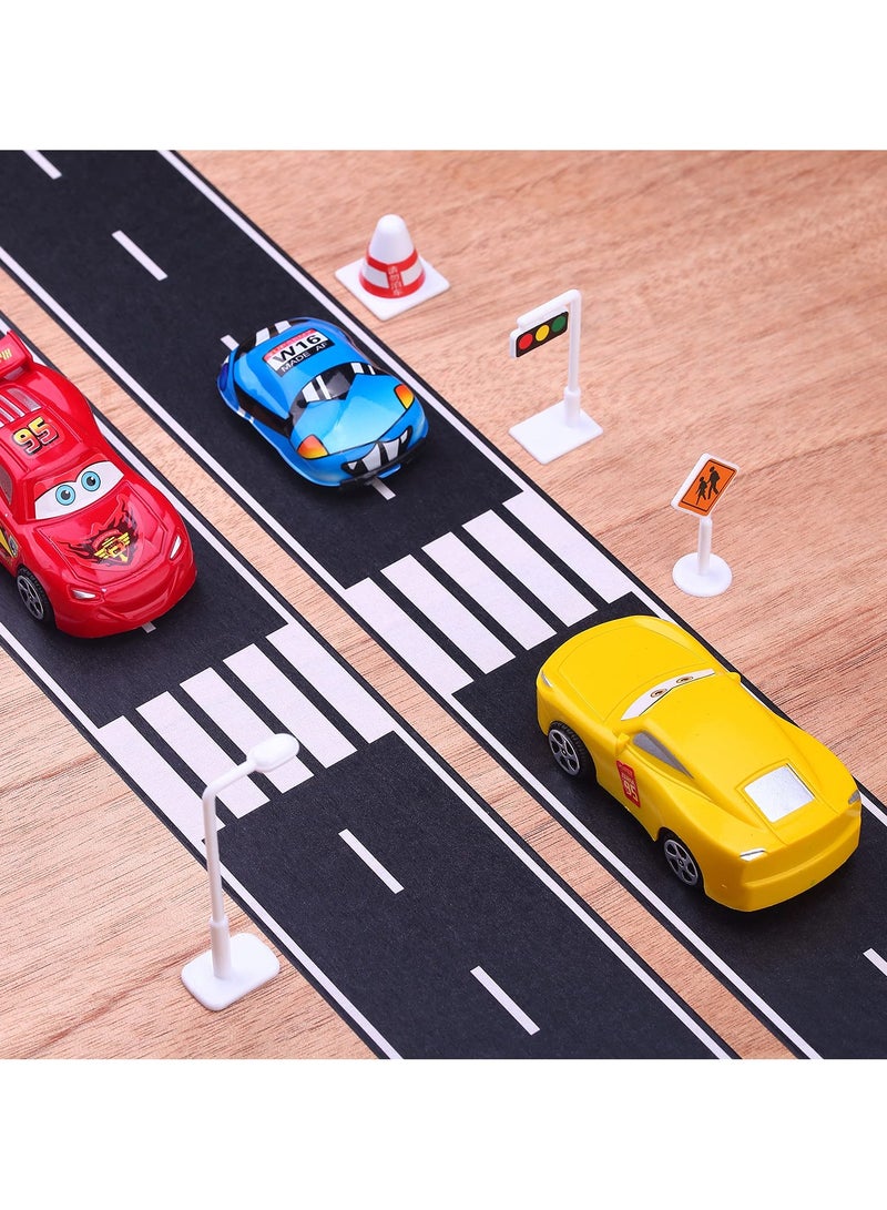 Black Road Track Tape, 2 Rolls Toy Car Road Tape for Kids, Race Car Decorations for Birthday Party, No Residue, 4.8cm x 5m Each Roll - Image 3
