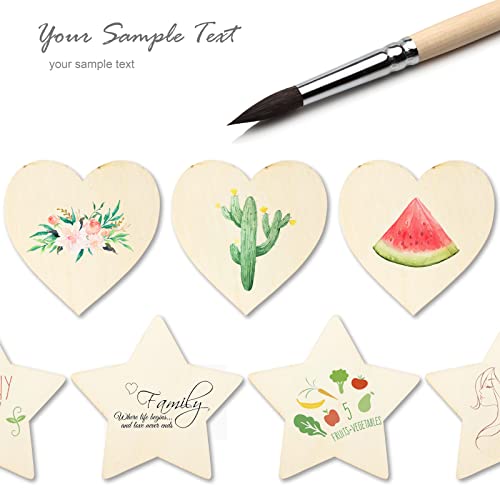 LepoHome 50PCS Unfinished Blank Wood Pieces, 4 Inch Natural Wooden Cutouts Ornaments for DIY Crafts Projects and Christmas Party Wedding Decoration(Star Shape) - Image 5